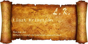 Liszt Krisztián névjegykártya